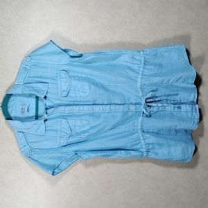 01531 Ryan Michael turquoise linen cap sleeve Western pearl snap blouse XL